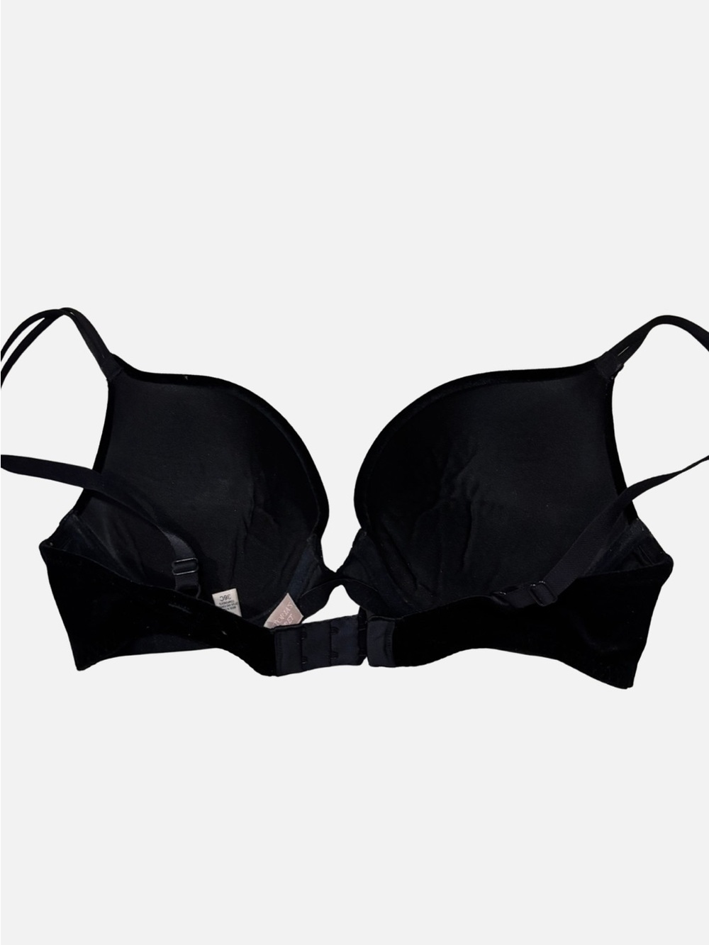 Victoria's Secret Y2K True Vintage 2001 Black Velour & Lace Push-Up Bra 36C - Picture 4 of 5